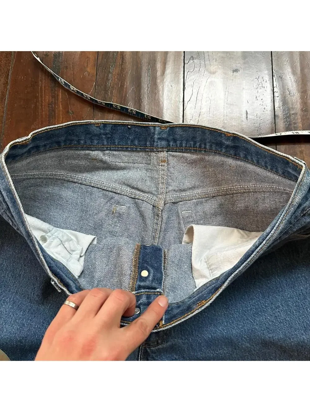 VTG 90s Levis 501 Button Fly 40x36 USA Tag Jeans Straight Wash Blue XX Act 36x32